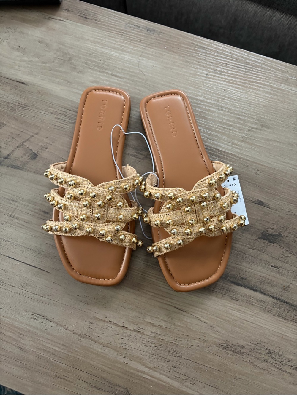 Torrid Wide Width Gold Sandal Slides - Picture 3 of 7